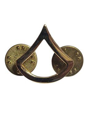 Vintage US Army PFC Rank Insignia Pin E3 Gold Chevron Military Collar Hat Badge